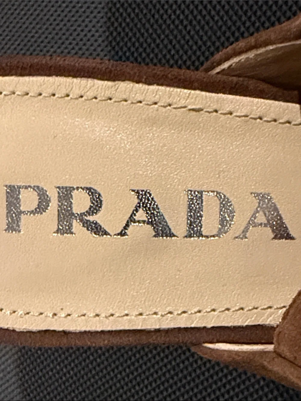 Prada Brown Suede Peep-Toe Slingback Platform Heels